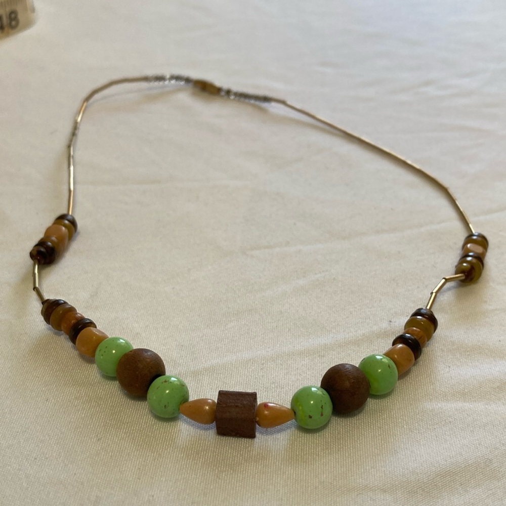 Vintage Wood Bead Necklace, Boho Chic & Cowgirl Chic